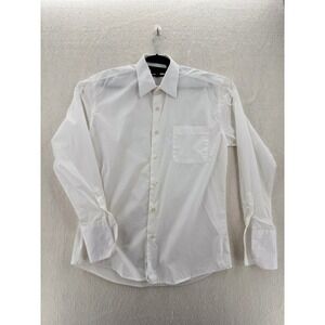 Versa - Button Down Shirt Wrinkle Free French Cuff - White - 15.5 34/35 - Mens